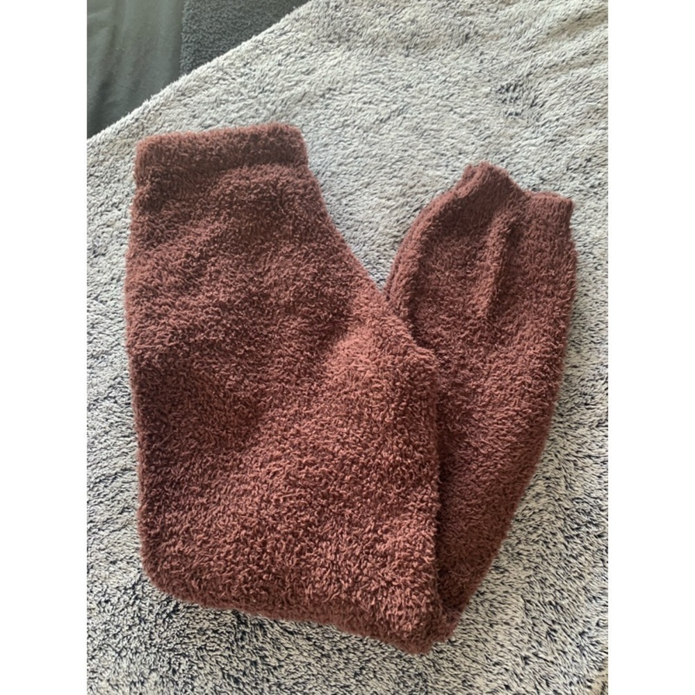 SKIMS Burgundy Teddy Joggers